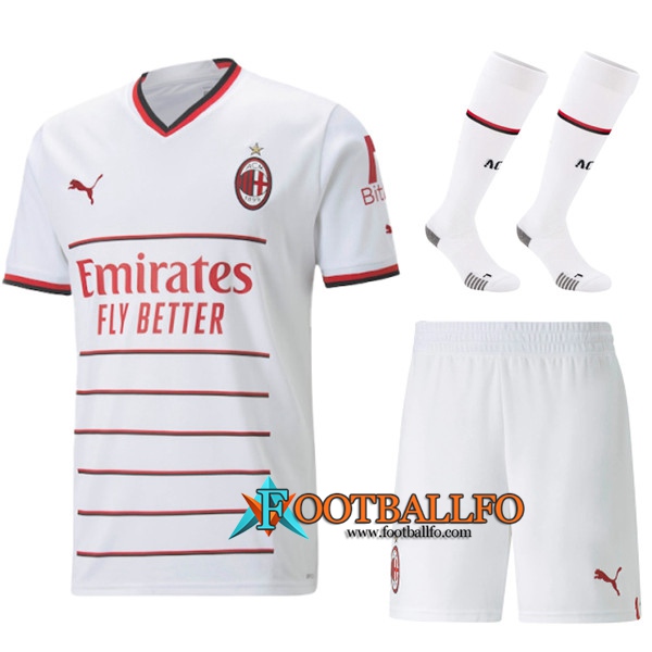 Camisetas De Futbol AC Milan Segunda (Cortos + Calcetines) 2022/2023