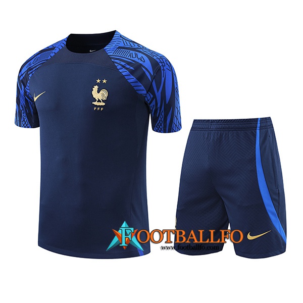 Camiseta Entrenamiento + Cortos Francia Azul marino 2022/2023