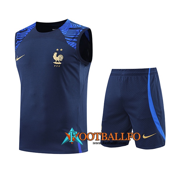 Camiseta Entrenamiento sin mangas + Cortos Francia Azul marino 2022/2023