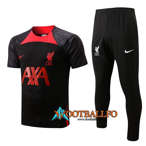 Camiseta Entrenamiento + Pantalones FC Liverpool Rojo/Negro 2022/2023