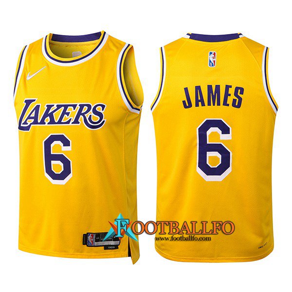 Camisetas Los Angeles Lakers (JAMES #6) Amarillo