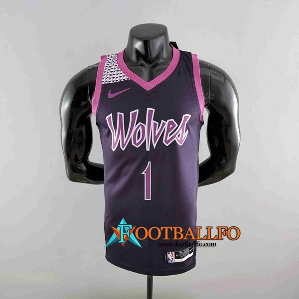 Camisetas Minnesota Timberwolves (EOWAROS #1) Negro/Violeta