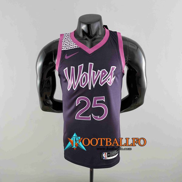 Camisetas Minnesota Timberwolves (ROSE #25) Negro/Violeta
