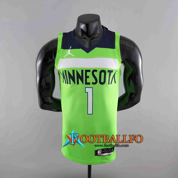 Camisetas Minnesota Timberwolves (EDWARDS #1) Verde Air Jordan