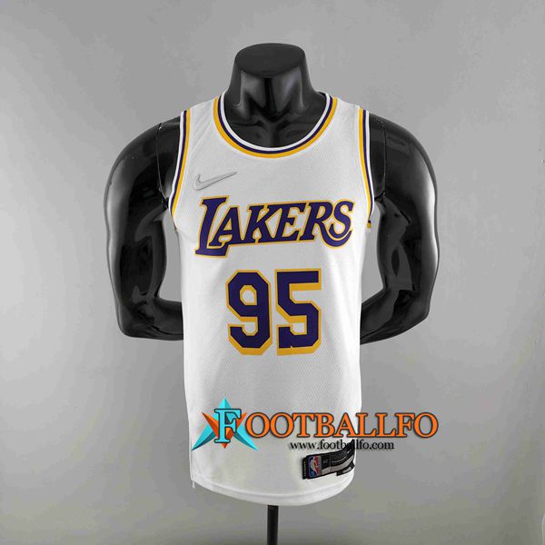 Camisetas Los Angeles Lakers (TOSCANO #95) Blanco 75th Anniversary