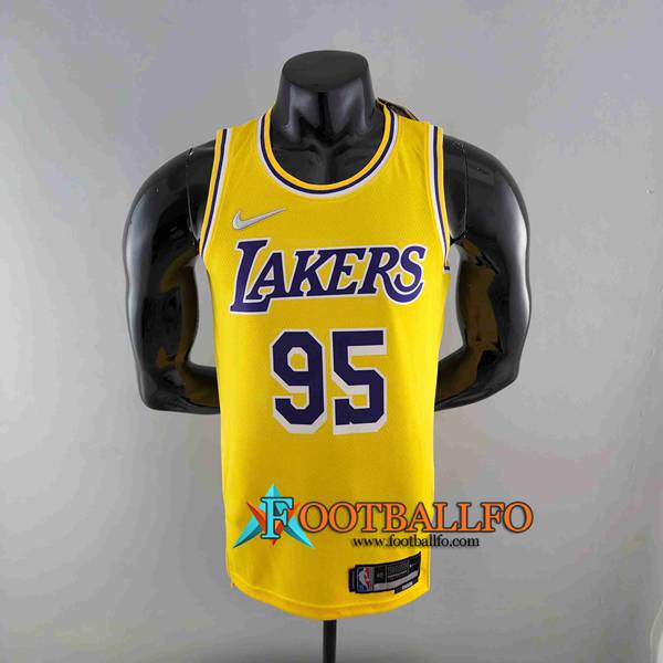 Camisetas Los Angeles Lakers (TOSCANO #95) Amarillo 75th Anniversary