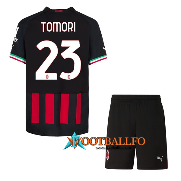 Camisetas De Futbol AC Milan (TOMORI #23) Ninos Primera 2022/23