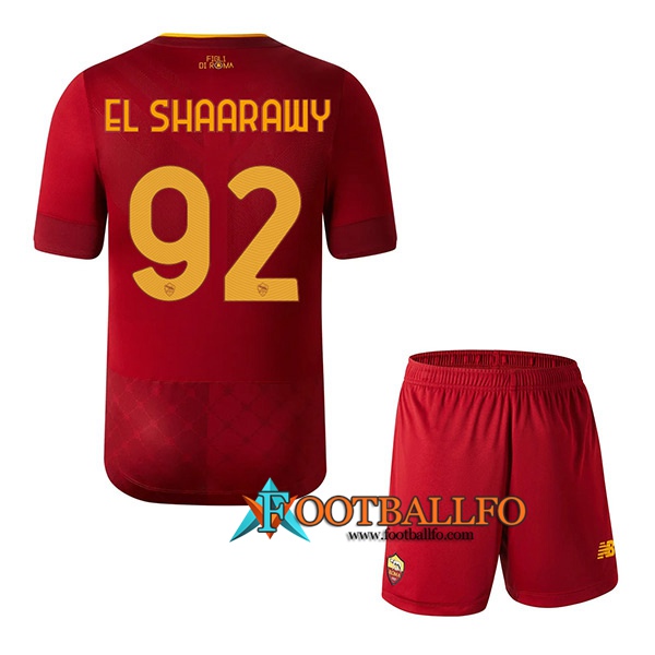 Camisetas De Futbol AS Roma (EL SHAARAWY #92) Ninos Primera 2022/23
