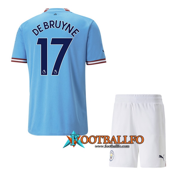 Camisetas De Futbol Manchester City (DE BRUYNE #17) Ninos Primera 2022/23