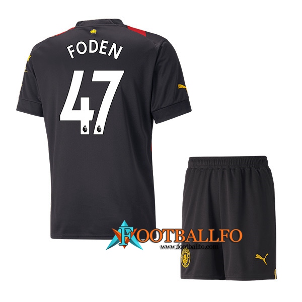 Camisetas De Futbol Manchester City (FODEN #47) Ninos Segunda 2022/23