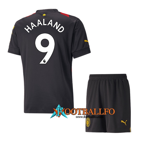 Camisetas De Futbol Manchester City (HAALAND #9) Ninos Segunda 2022/23