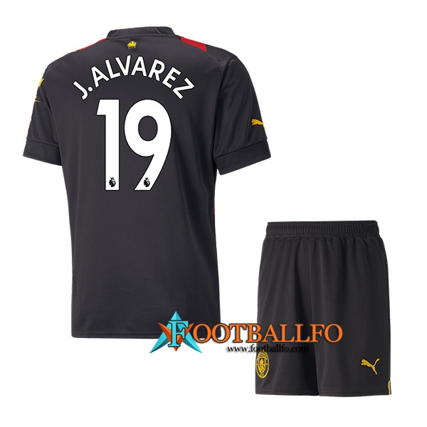 Camisetas De Futbol Manchester City (J.ALVAREZ #19) Ninos Segunda 2022/23