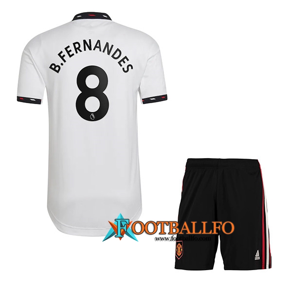 Camisetas De Futbol Manchester United (B. FERNANDES #8) Ninos Segunda 2022/23