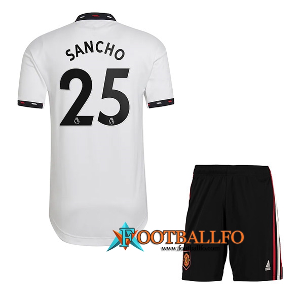 Camisetas De Futbol Manchester United (SANCHO #25) Ninos Segunda 2022/23