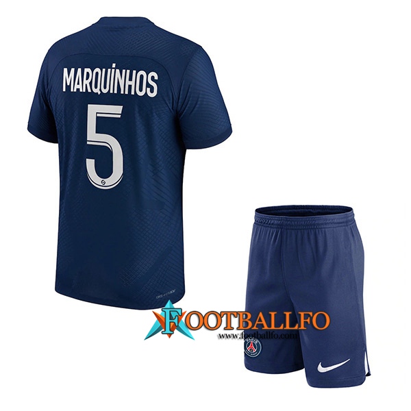 Camisetas De Futbol PSG (MARQUINHOS #5) Ninos Primera 2022/23