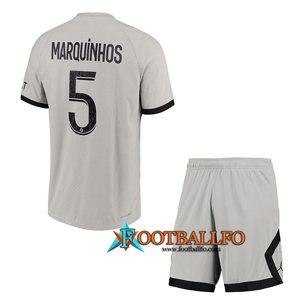 Camisetas De Futbol PSG (MARQUINHOS #5) Ninos Segunda 2022/23