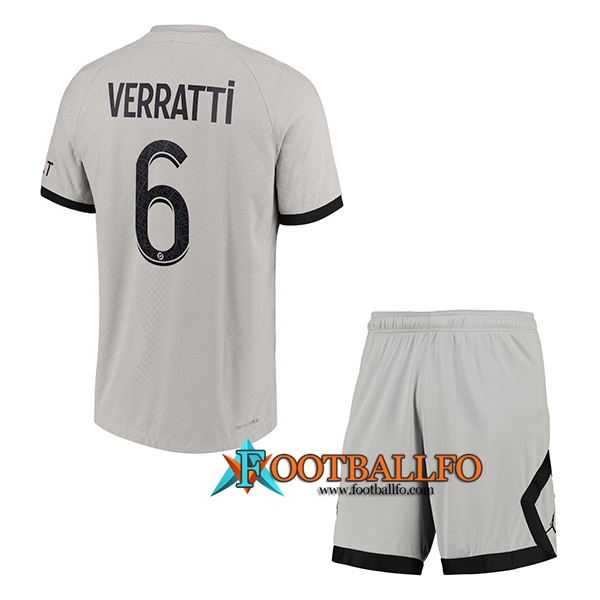 Camisetas De Futbol PSG (VERRATTI #6) Ninos Segunda 2022/23