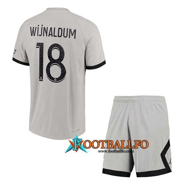 Camisetas De Futbol PSG (WIJNALDUM #18) Ninos Segunda 2022/23