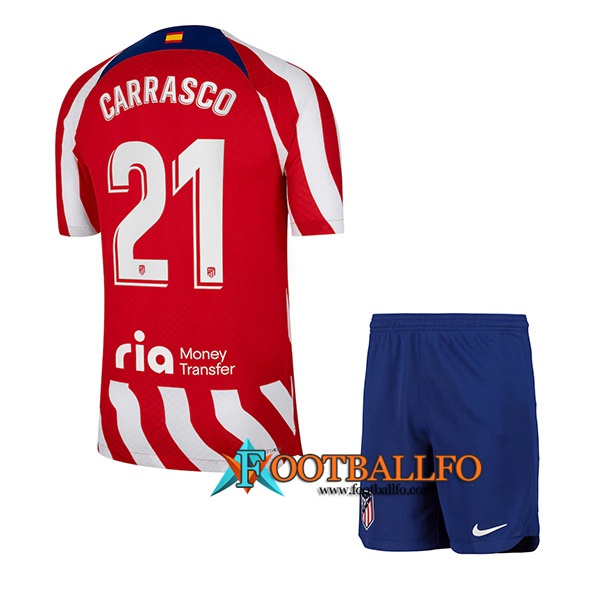 Camisetas De Futbol Atletico Madrid (CARRASCO #21) Ninos Primera 2022/23