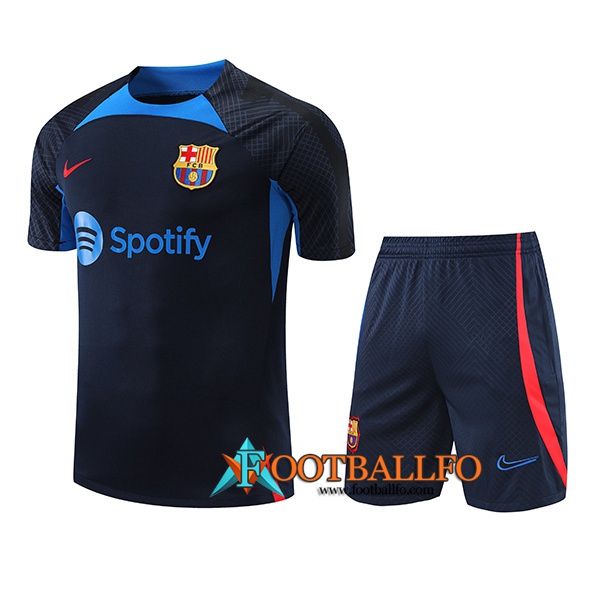 Camiseta Entrenamiento + Cortos FC Barcelona Azul Marin 2022/2023