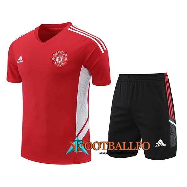 Camiseta Entrenamiento + Cortos Manchester United Rojo/Blanco 2022/2023