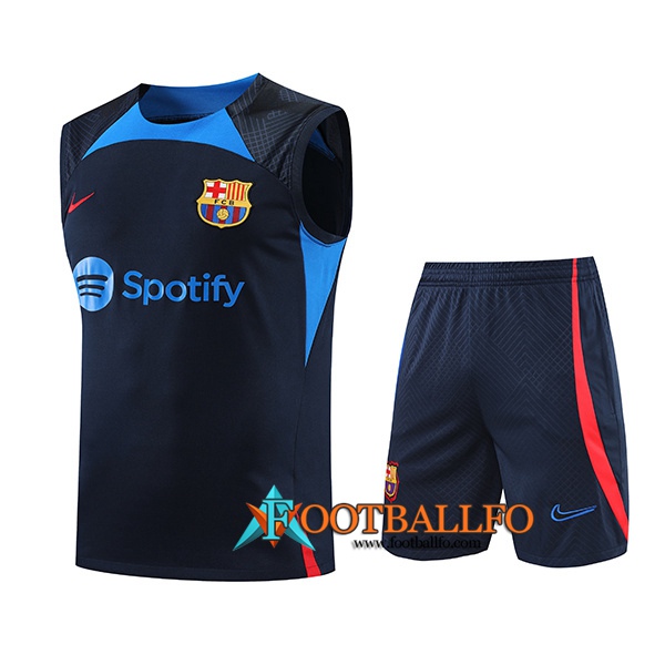 Camiseta Entrenamiento sin mangas + Cortos FC Barcelona Azul Marin 2022/2023