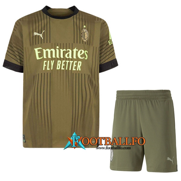Camiseta Futbol AC Milan Tercera + Cortos 2022/2023