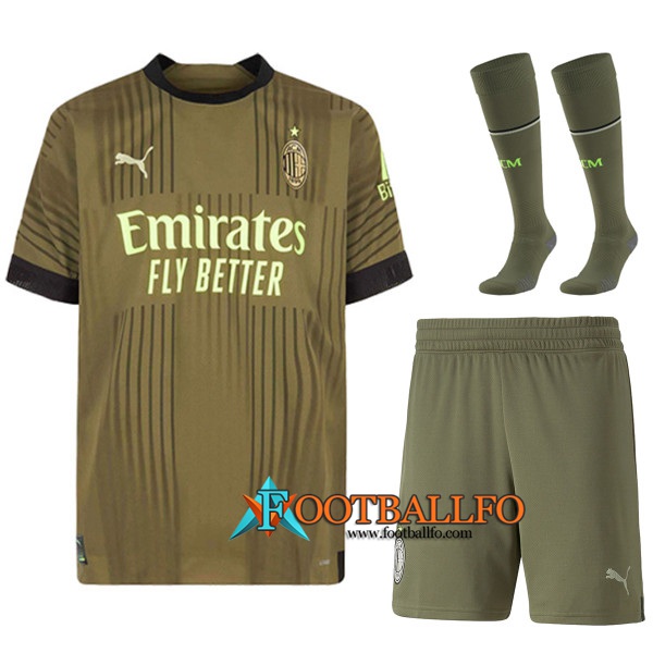 Camiseta Futbol AC Milan Tercera (Cortos + Calcetines) 2022/2023