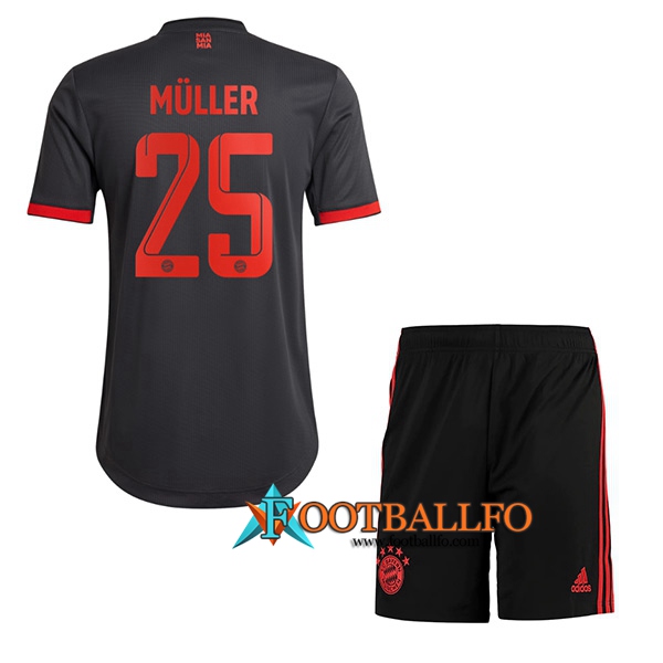 Camisetas De Futbol Bayern Munich (MÜLLER #25) Ninos Tercera 2022/2023