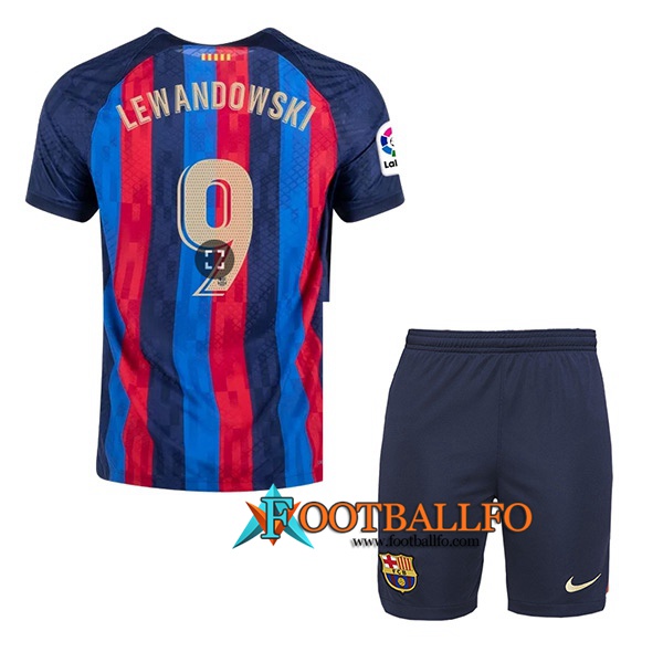 Camisetas De Futbol FC Barcelona (LEWANDOWSKI #9) Ninos Primera 2022/2023