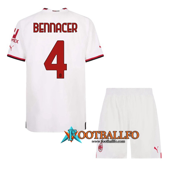 Camisetas De Futbol AC Milan (BENNACER #4) Ninos Segunda 2022/2023