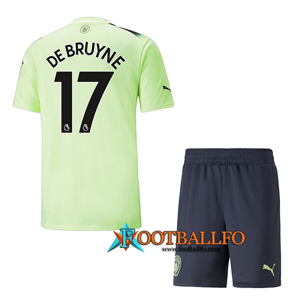 Camisetas De Futbol Manchester City (DE BRUYNE #17) Ninos Tercera 2022/2023