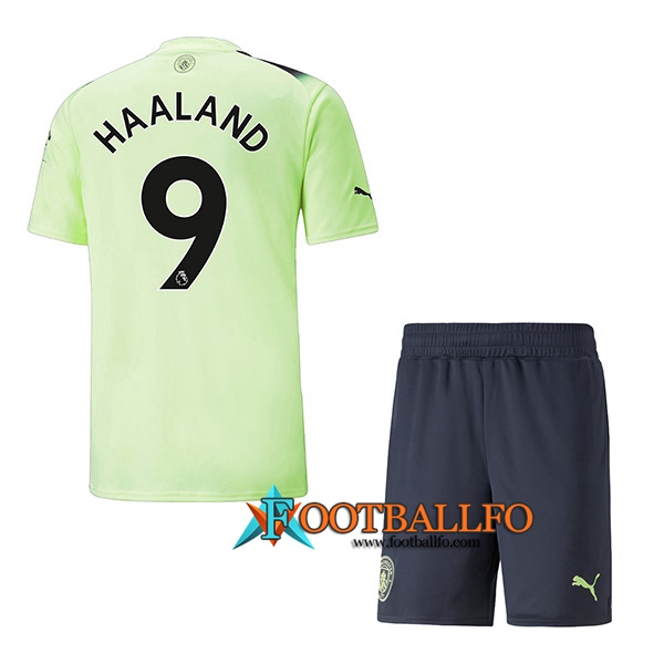 Camisetas De Futbol Manchester City (HAALAND #9) Ninos Tercera 2022/2023