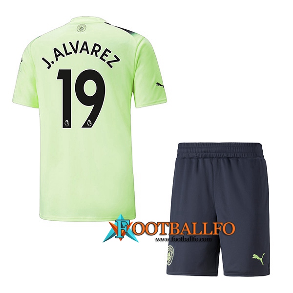 Camisetas De Futbol Manchester City (J.ALVAREZ #19) Ninos Tercera 2022/2023