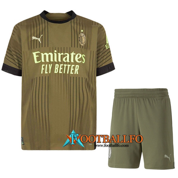 Nueva Camisetas De Futbol AC Milan Ninos Tercera 2022/2023