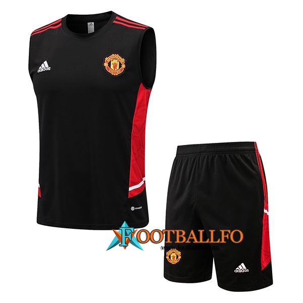 Camiseta Entrenamiento sin mangas + Cortos Manchester United Negro 2022/2023