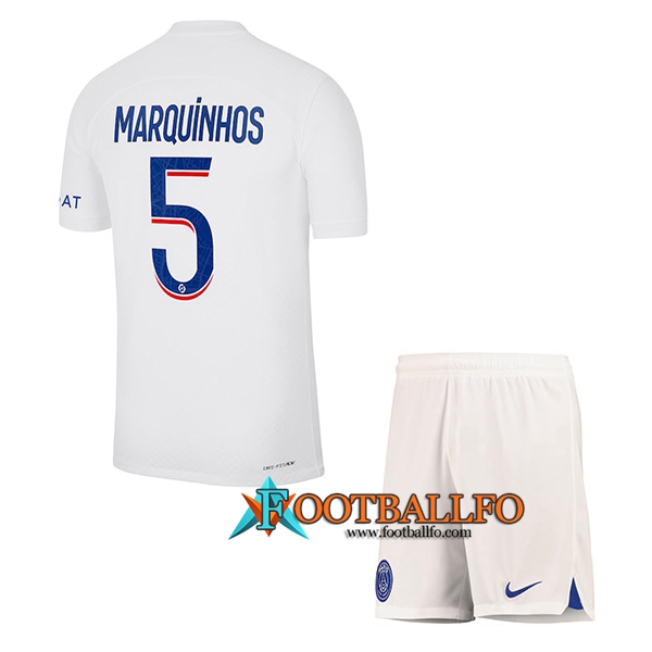 Camisetas De Futbol PSG (MARQUINHOS #5) Ninoss Tercera 2022/2023