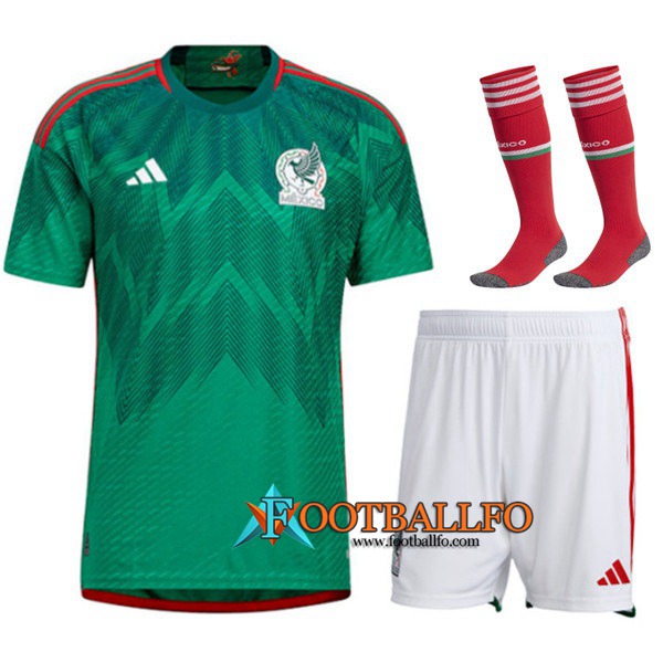 Camisetas De Futbol México Primera (Cortos + Calcetines) Copa Del Mundo 2022