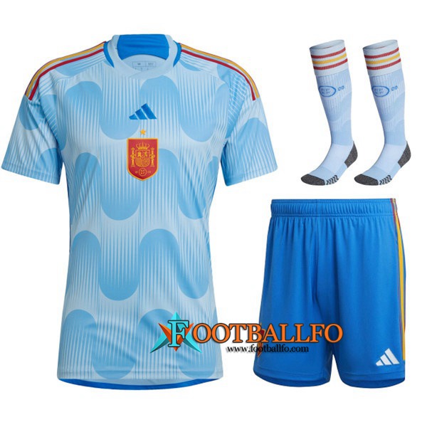 Camisetas De Futbol España Segunda (Cortos + Calcetines) Copa Del Mundo 2022