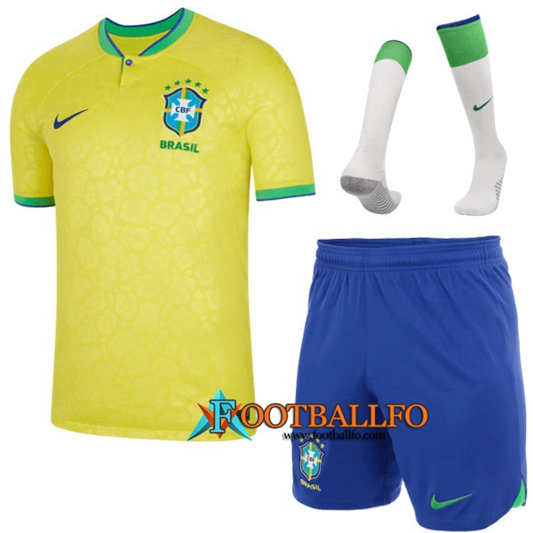 Camisetas De Futbol Foot Brasil Primera (Cortos + Calcetines) 2022/2023