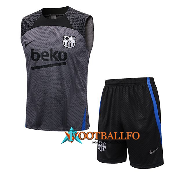 Chalecos De Futbol + Cortos FC Barcelona Negro/Gris 2022/2023