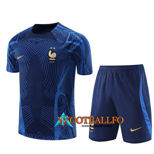 Camiseta Entrenamiento + Cortos Francia Azul Marinos 2022/2023