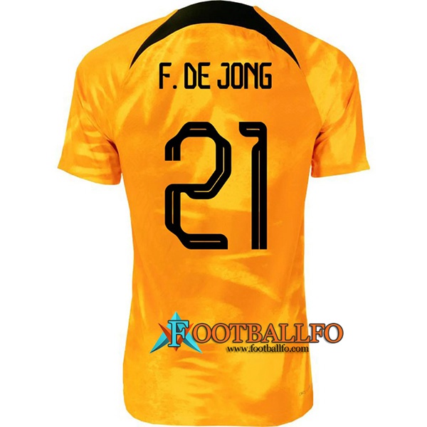 Camiseta Nacional Países Bajos (F.DE JONG #21) 2022/2023 Primera