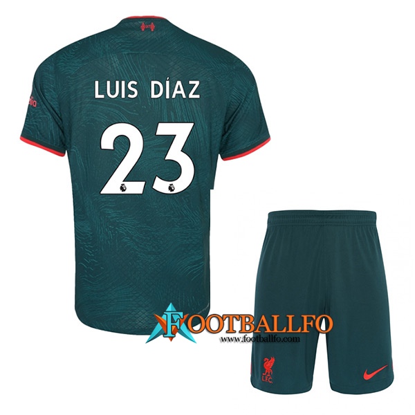 Camisetas De Futbol Liverpool (LUIS DIAZ #23) Ninos Tercera 2022/2023