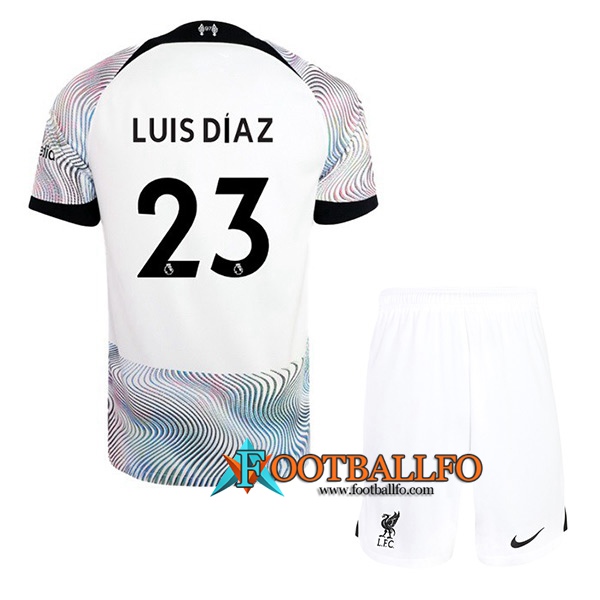 Camisetas De Futbol Liverpool (LUIS DIAZ #23) Ninos Segunda 2022/2023