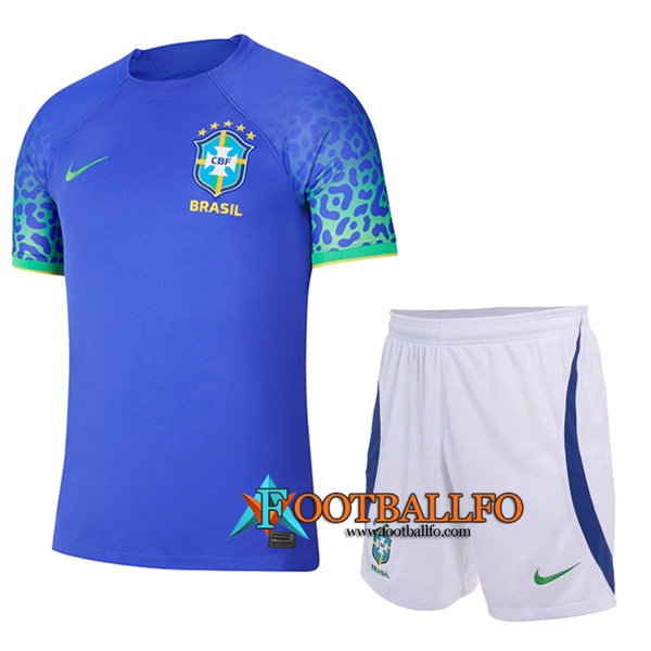 Camisetas Futbol Brasil Segunda + Cortos Copa Del Mundo 2022