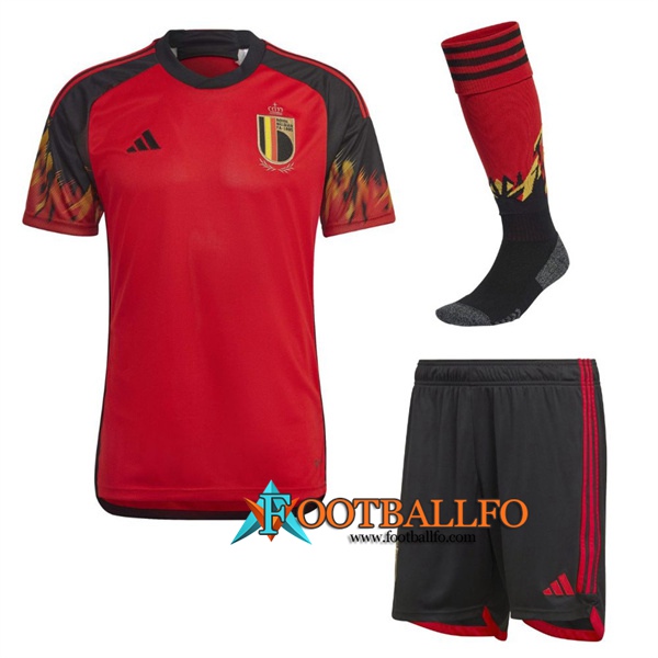 Camisetas Futbol Bélgica Primera (Cortos + Pantalones) Copa Del Mundo 2022