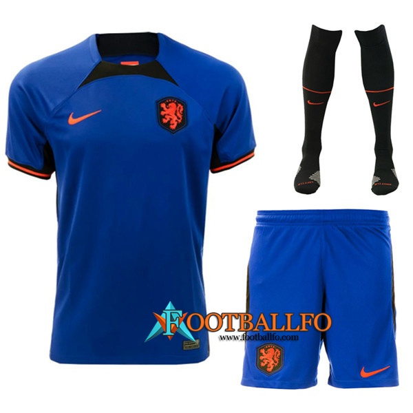 Camisetas Futbol Países Bajos Segunda (Cortos + Pantalones) Copa Del Mundo 2022