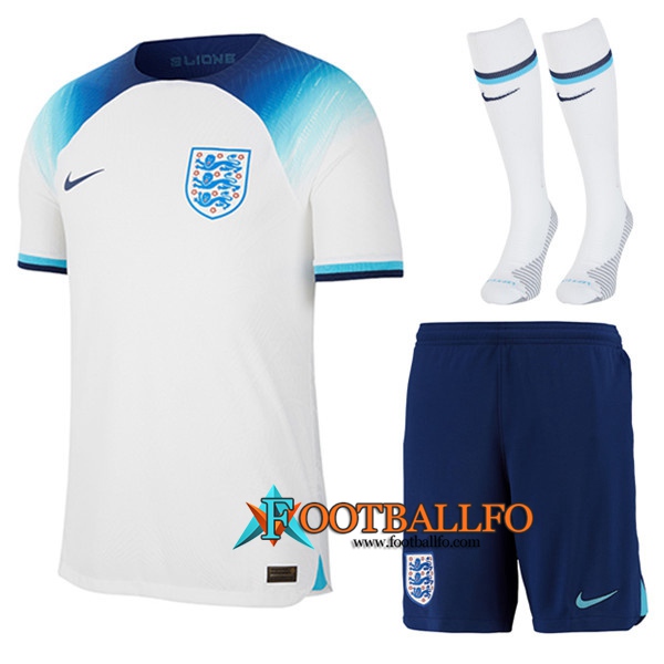 Camisetas Futbol Inglaterra Primera (Cortos + Pantalones) Copa Del Mundo 2022