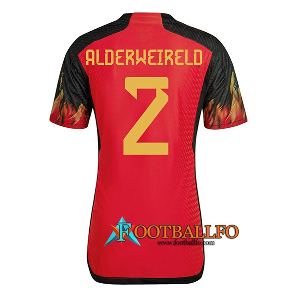 Camisetas De Futbol Bélgica (ALDERWEIRELD #2) Copa Del Mundo 2022 Primera